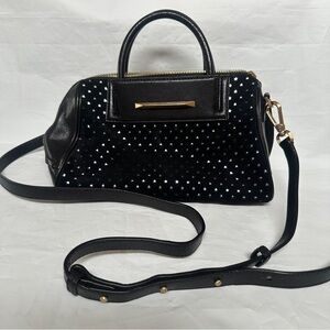 Brian Atwood Barbara Star Suede Black Crossbody Bag purse
